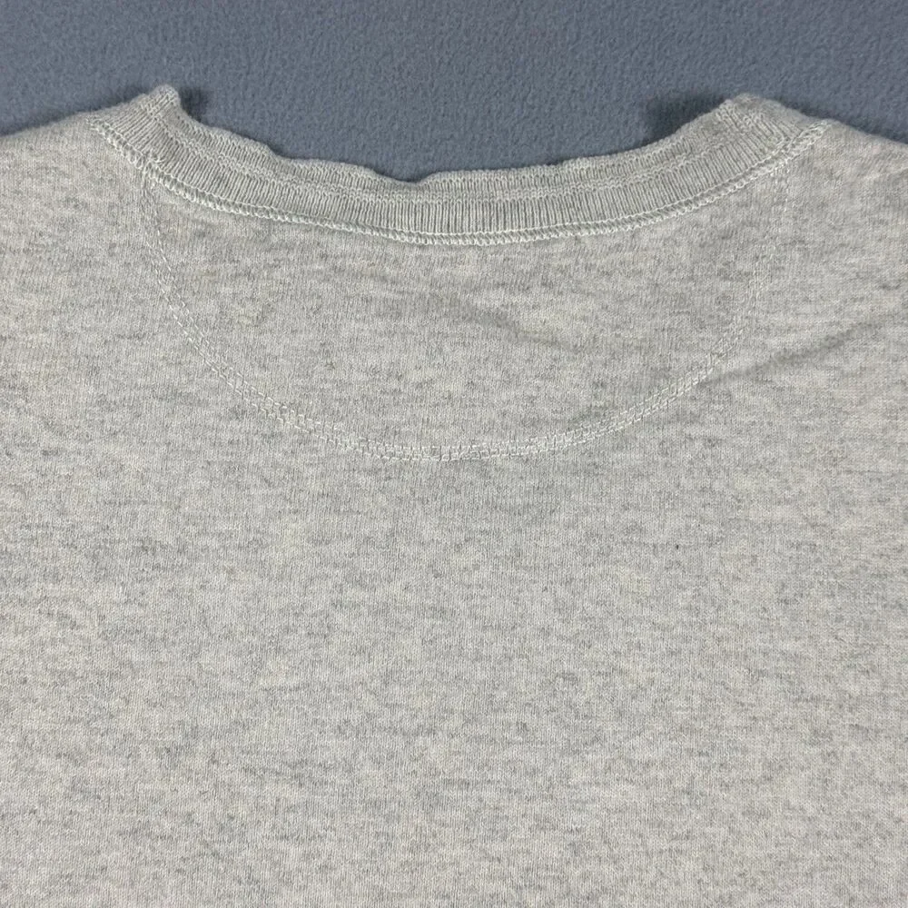 Polo by Ralph Lauren XL Heather Gray Cotton/Alpaca Henley Elbow Patches